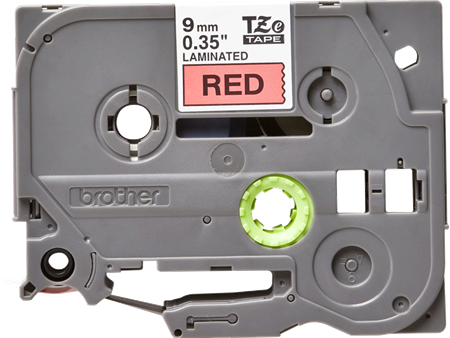 Labeltape Brother P-touch TZe-421 standaard 9mm zwart op rood-3