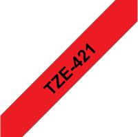 Labeltape Brother P-touch TZe-421 standaard 9mm zwart op rood-2