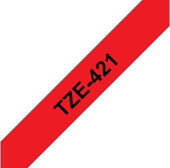 Labeltape Brother P-touch TZe-421 standaard 9mm zwart op rood-2
