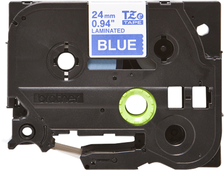 Brothertape TZE-555 24mm wit op blauw-3