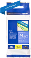 Brothertape TZE-555 24mm wit op blauw