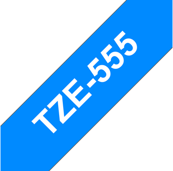 Brothertape TZE-555 24mm wit op blauw-2
