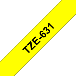 Brothertape TZE-C31 12mm zwart op geel