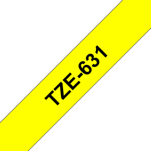 Brothertape TZE-C31 12mm zwart op geel