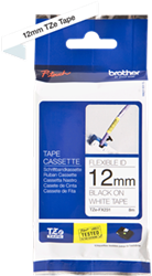 Brothertape TZE-FX231 12mm zwart op wit flexibel
