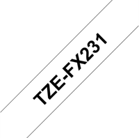 Brothertape TZE-FX231 12mm zwart op wit flexibel-2
