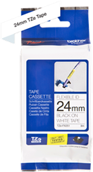 Brothertape TZE-FX251 24mm zwart op wit flexibel