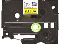 Brothertape TZE-FX611  6mm zwart op geel flexibel-3