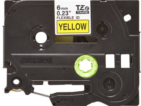 Brothertape TZE-FX611  6mm zwart op geel flexibel-3