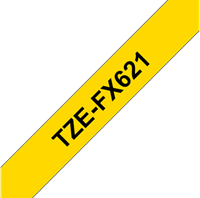 Brothertape TZE-FX621  9mm zwart op geel flexibel-2