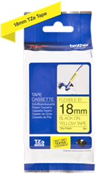 Brothertape TZE-FX641 18mm zwart op geel flexibel