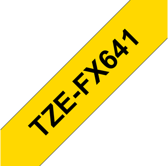 Brothertape TZE-FX641 18mm zwart op geel flexibel-2