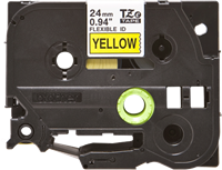 Brothertape TZE-FX651 24mm zwart op geel flexibel-3