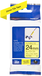 Brothertape TZE-FX651 24mm zwart op geel flexibel