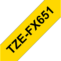 Brothertape TZE-FX651 24mm zwart op geel flexibel-2