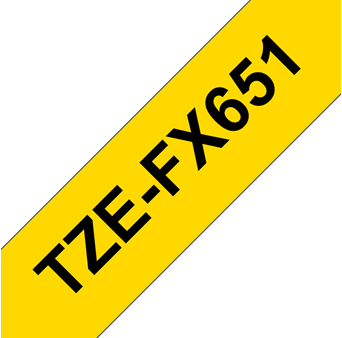 Brothertape TZE-FX651 24mm zwart op geel flexibel-2