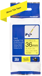 Brothertape TZE-FX661 36mm zwart op geel flexibel