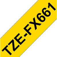 Brothertape TZE-FX661 36mm zwart op geel flexibel-2
