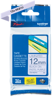 Brothertape TZE-MQF31 12mm wit op pastel paars