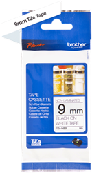 Brothertape TZE-N221  9mm zwart op wit niet gelamineerd