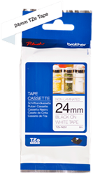 Brothertape TZE-N251 24mm zwart op wit niet gelamineerd