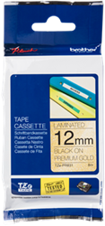 Brothertape TZE-PR831 12mm zwart op premium goud