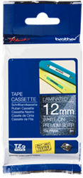 Brothertape TZE-PR935 12mm wit op premium zilver