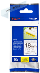 Brothertape TZE-S141 18mm zwart op transparant extra klevend