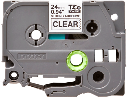 Brothertape TZE-S151 24mm zwart op transparant extra klevend-3