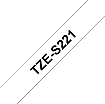 Brothertape TZE-S221  9mm zwart op wit extra klevend-2