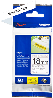 Brothertape TZE-S241 18mm zwart op wit extra klevend