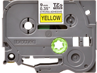 Brothertape TZE-S621  9mm zwart op geel extra klevend-3