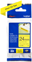 Brothertape TZE-S651 24mm zwart op geel extra klevend