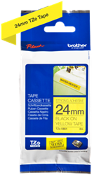 Brothertape TZE-S651 24mm zwart op geel extra klevend