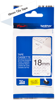 Brothertape TZE-SE4 18mm zwart op wit beveiliging