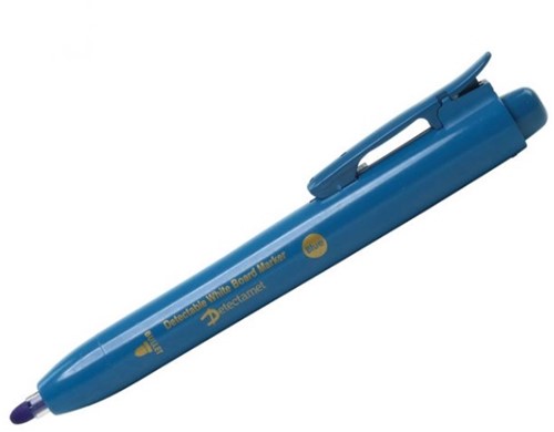 Uitwisbare marker, inklikbaar, ronde punt, blauwe inkt