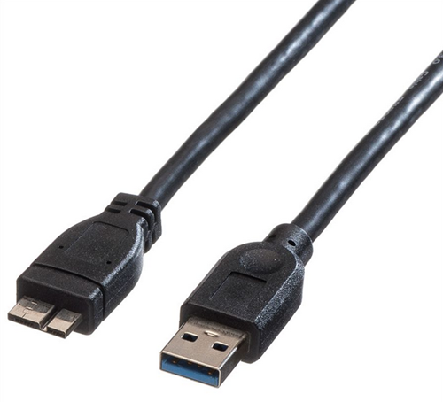 Kabel USB 3.0 micro B type A-M 15cm zwart