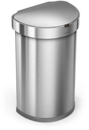 Afvalbak Simplehuman met sensor half rond mat RVS