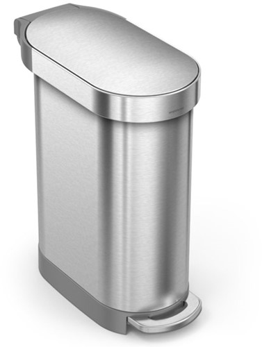 Pedaalemmer Simplehuman met liner pocket 45L mat RVS