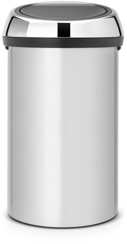 Afvalbak Brabantia Touch Bin 60L metallic grijs