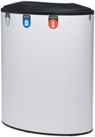 Afvalscheidingsunit Lune Binc 3-stroom gesloten deksel wit/zwart-2