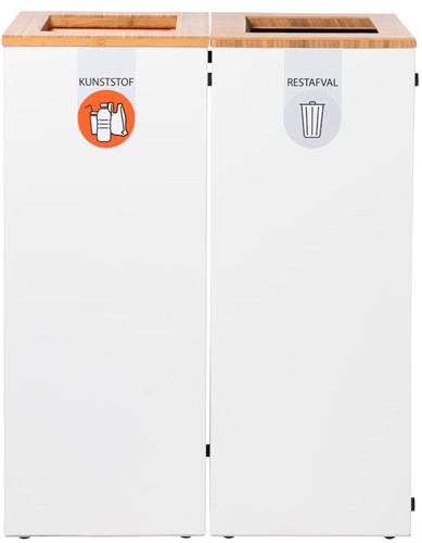 Afvalbak Lune Paxa 34L M plastic afval wit/oranje-3