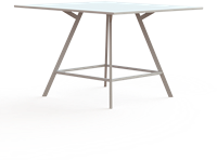 Vergadertafel Huislijn Bridge, vierkant met afgeronde hoeken, vaste hoogte 110cm, in diverse maten en uitvoeringen