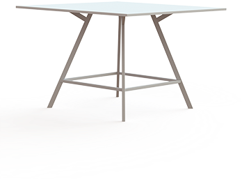 Vergadertafel Huislijn Bridge, vierkant met afgeronde hoeken, vaste hoogte 110cm, in diverse maten en uitvoeringen