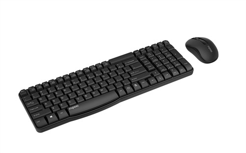Toetsenbord + muis Rapoo "X1800S" draadloze desktop combo set, US, Zwart