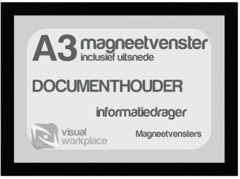 Magneetvenster TNP A3 incl. uitsnede zwart