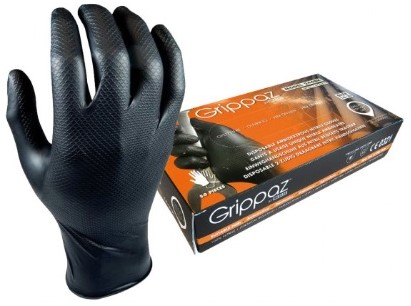 Handschoen Grippaz M-Safe, zwart, maat M pk/50